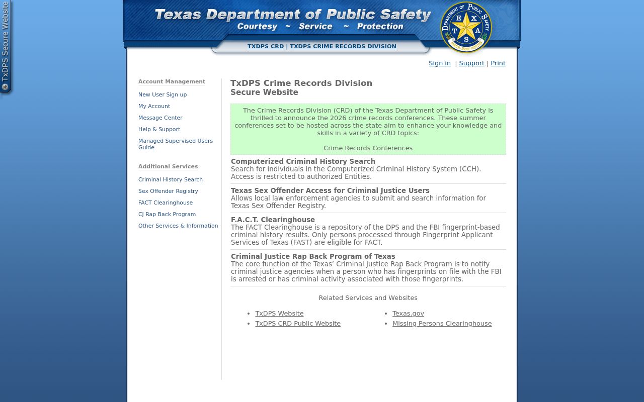 Howard County criminal history DPS public records system