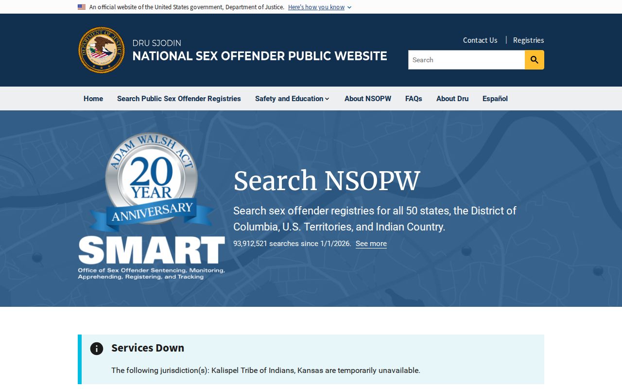 Howard County sex offender check using the national NSOPW registry search