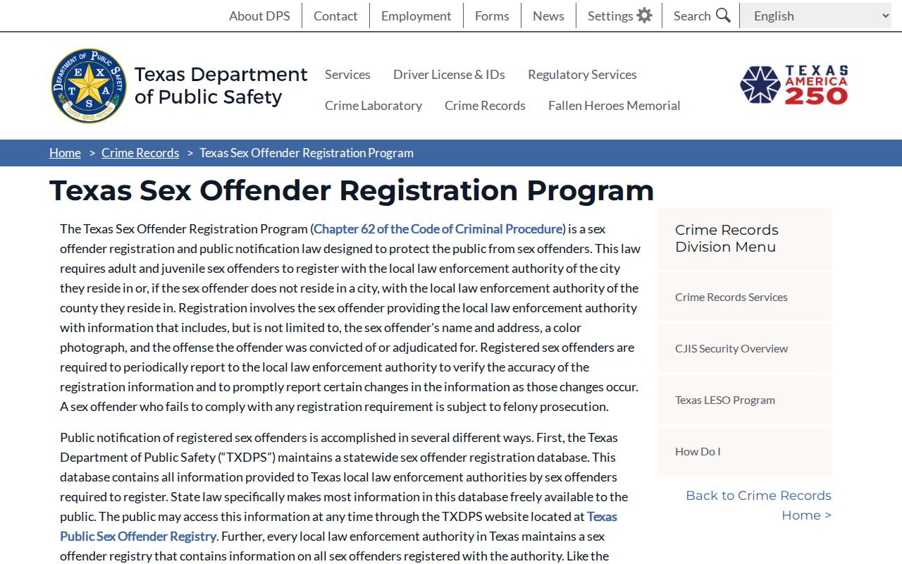 Howard County sex offender registry program and public notification information